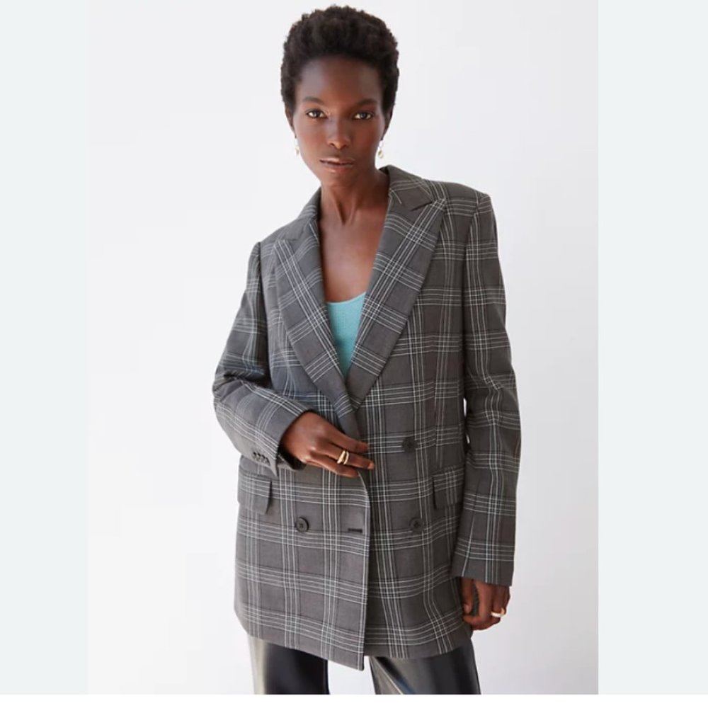Aritzia Wilfred Margaux Blazer Plaid double-breasted blazer -  Size 0/XS